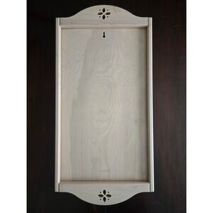 Longaberger Natural Wood Wall Hanging calendar holder Clover Cutout 29x14.5